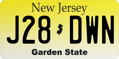 NJ license plate J28DWN