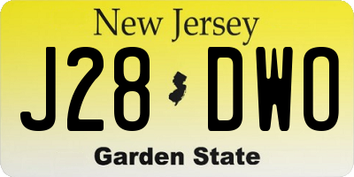 NJ license plate J28DWO