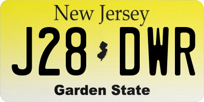 NJ license plate J28DWR