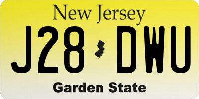 NJ license plate J28DWU