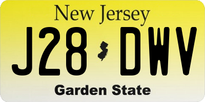 NJ license plate J28DWV