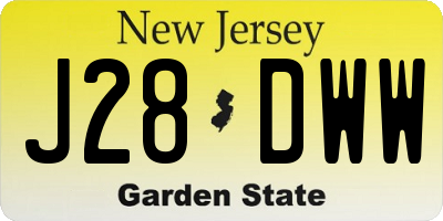 NJ license plate J28DWW