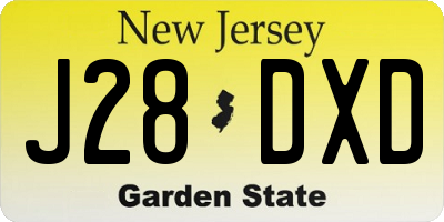 NJ license plate J28DXD