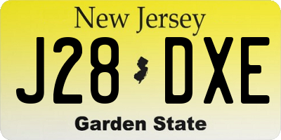 NJ license plate J28DXE