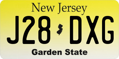 NJ license plate J28DXG
