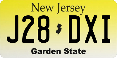NJ license plate J28DXI