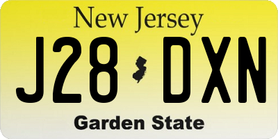 NJ license plate J28DXN