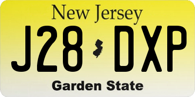 NJ license plate J28DXP