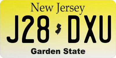 NJ license plate J28DXU