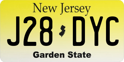 NJ license plate J28DYC