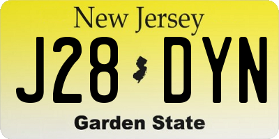 NJ license plate J28DYN