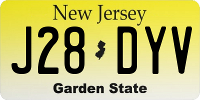 NJ license plate J28DYV