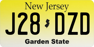 NJ license plate J28DZD