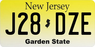NJ license plate J28DZE