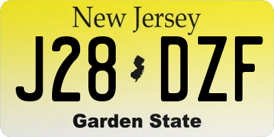 NJ license plate J28DZF