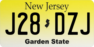 NJ license plate J28DZJ