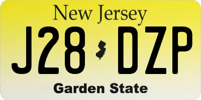 NJ license plate J28DZP