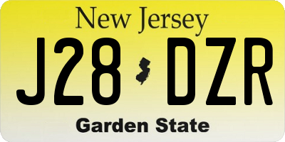 NJ license plate J28DZR