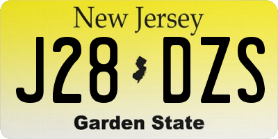 NJ license plate J28DZS
