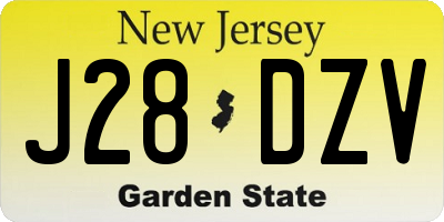 NJ license plate J28DZV