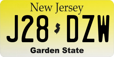 NJ license plate J28DZW