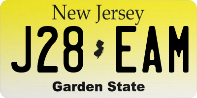 NJ license plate J28EAM