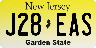 NJ license plate J28EAS