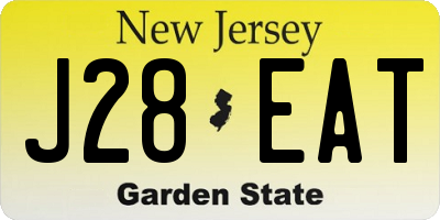 NJ license plate J28EAT