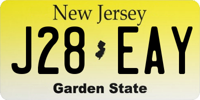 NJ license plate J28EAY