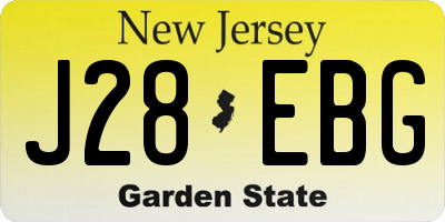 NJ license plate J28EBG