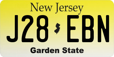 NJ license plate J28EBN