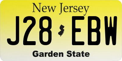 NJ license plate J28EBW