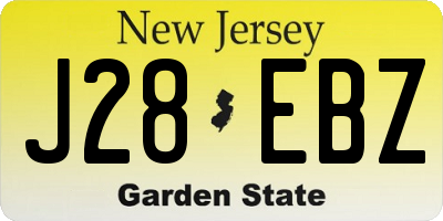 NJ license plate J28EBZ