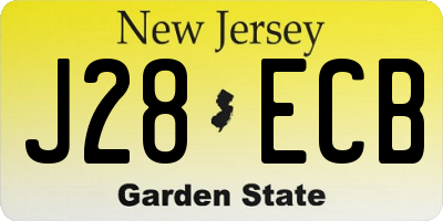 NJ license plate J28ECB