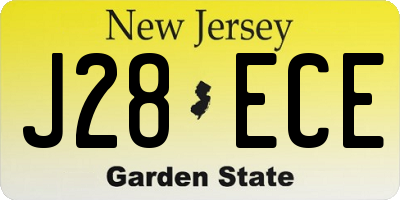 NJ license plate J28ECE