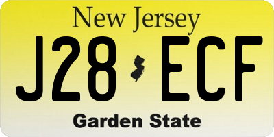 NJ license plate J28ECF
