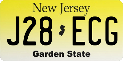 NJ license plate J28ECG