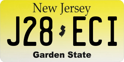 NJ license plate J28ECI