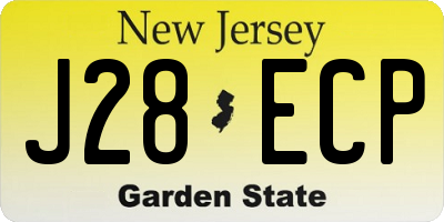 NJ license plate J28ECP