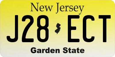 NJ license plate J28ECT