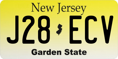 NJ license plate J28ECV