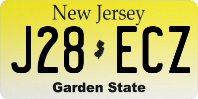 NJ license plate J28ECZ