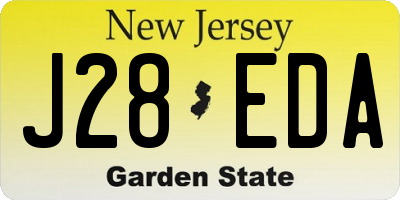 NJ license plate J28EDA