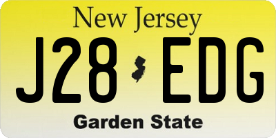NJ license plate J28EDG