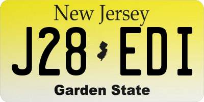 NJ license plate J28EDI