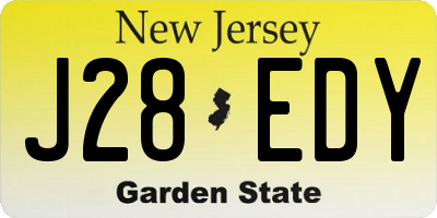 NJ license plate J28EDY
