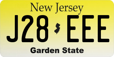 NJ license plate J28EEE