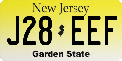 NJ license plate J28EEF
