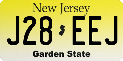 NJ license plate J28EEJ