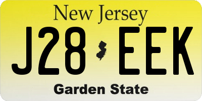 NJ license plate J28EEK